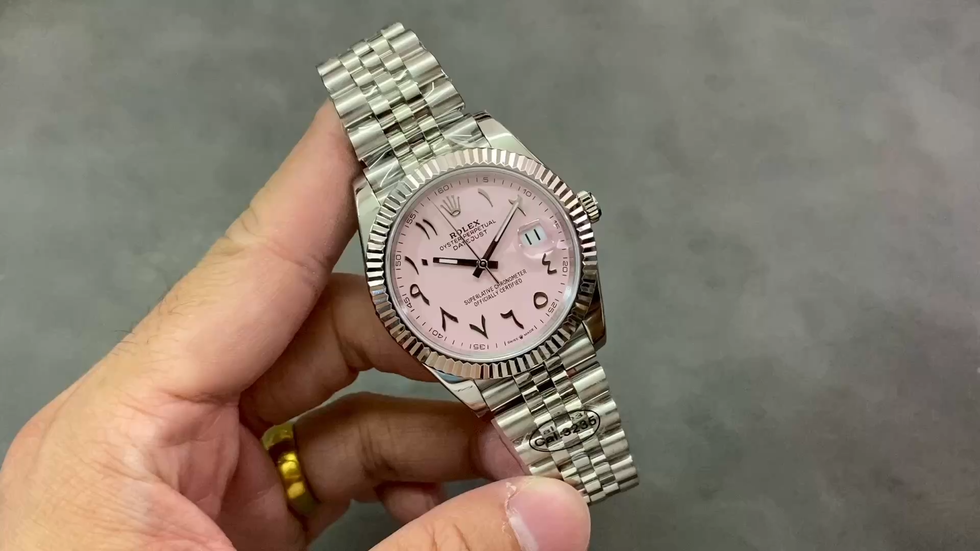 Rolex Datejust Middle Eastern Digital Pink Dial Fluted Bezel M126234 - Replica Factory