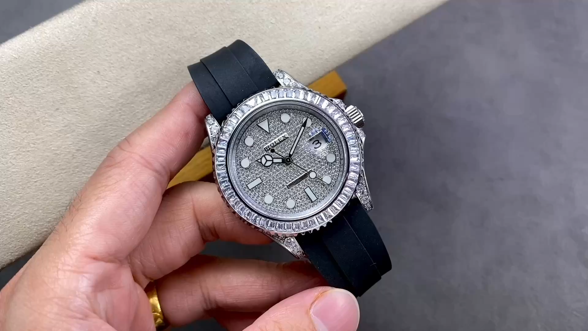 Rolex Yacht Master 226679TBR White Gold 42mm Baguette Diamond Watch - Video