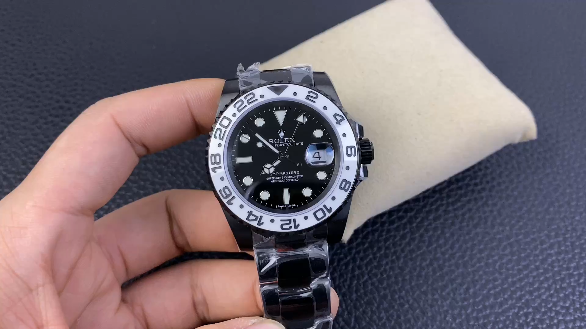 Rolex GMT Master II Black PVD/DLC Coated Black Dial Stainless Steel 16710 Men's Watch - Video