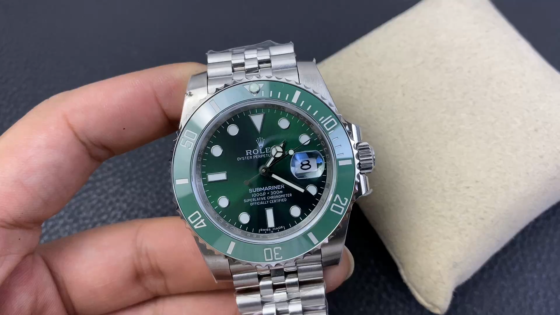 Rolex Submariner 116610LV Jubilee Bracelet 40mm Green Dial Men's Diver - Video