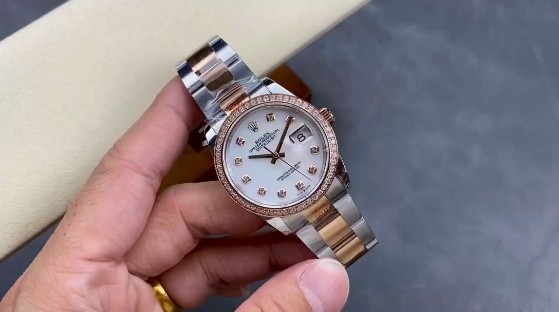 Rolex Datejust Mother of Pearl Diamond Dial Diamond Bezel 36mm m126281rbr 0010 Women's Watch