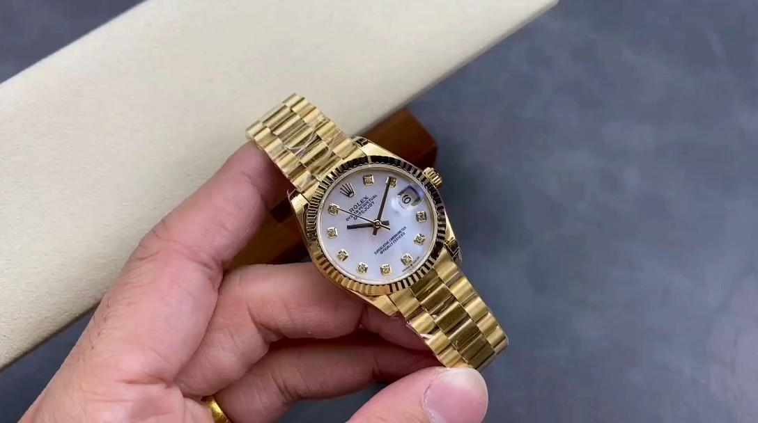Rolex Datejust 31 Yellow Gold Mother-of-Pearl Diamond Dial M278278-0010 Women's Watch