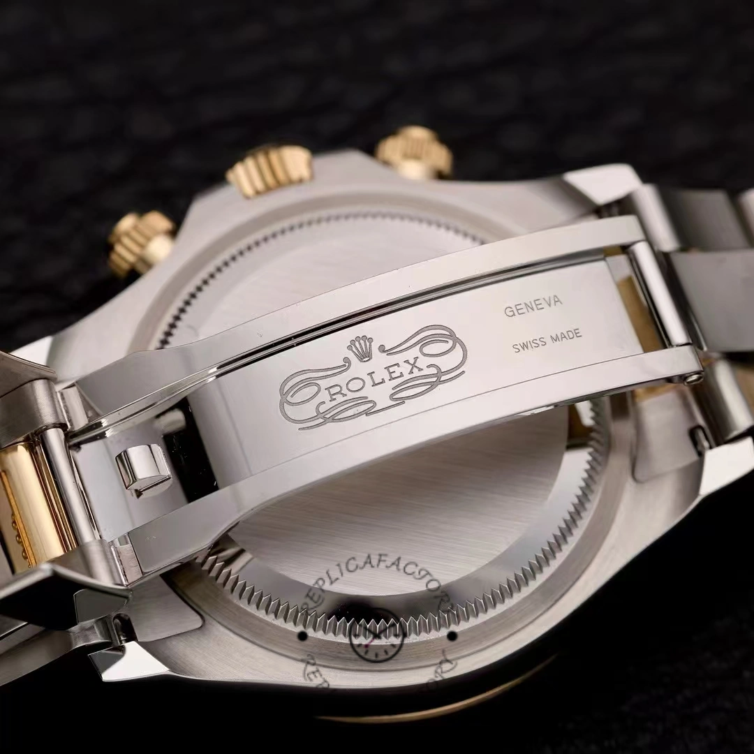 Clasp underside view of the Rolex Cosmograph Daytona 126503 0003 showing folding clasp engraving.