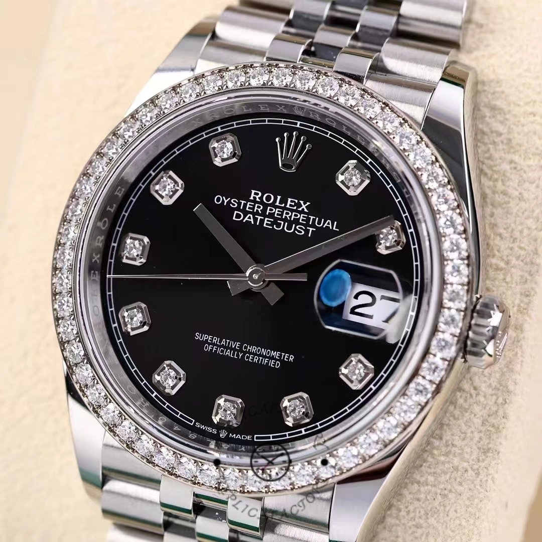 Rolex Datejust Stainless Steel 126284RBR 0019 Black Diamond Jubilee - Replica Factory