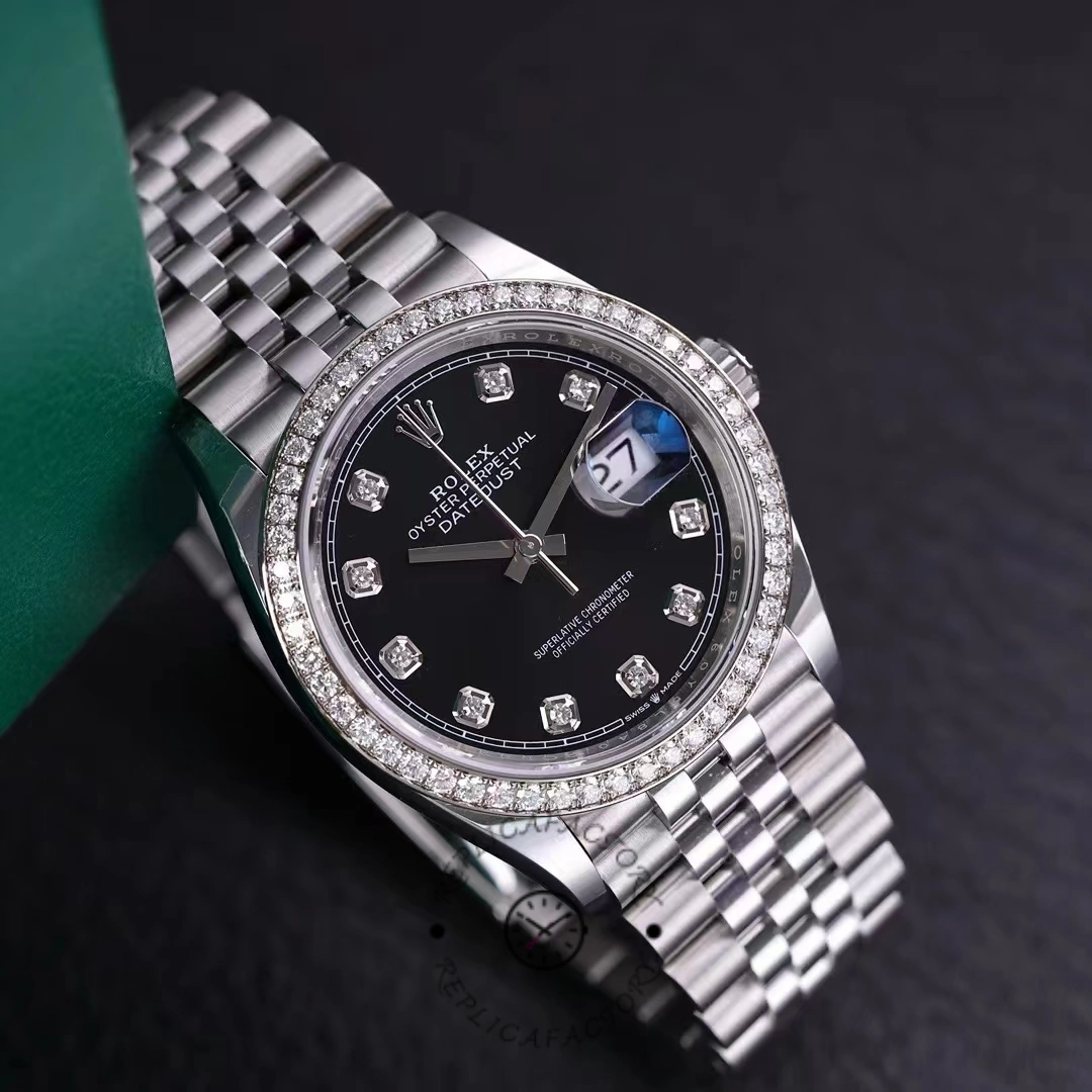 Rolex Datejust Stainless Steel 126284RBR 0019 Black Diamond Jubilee - Replica Factory