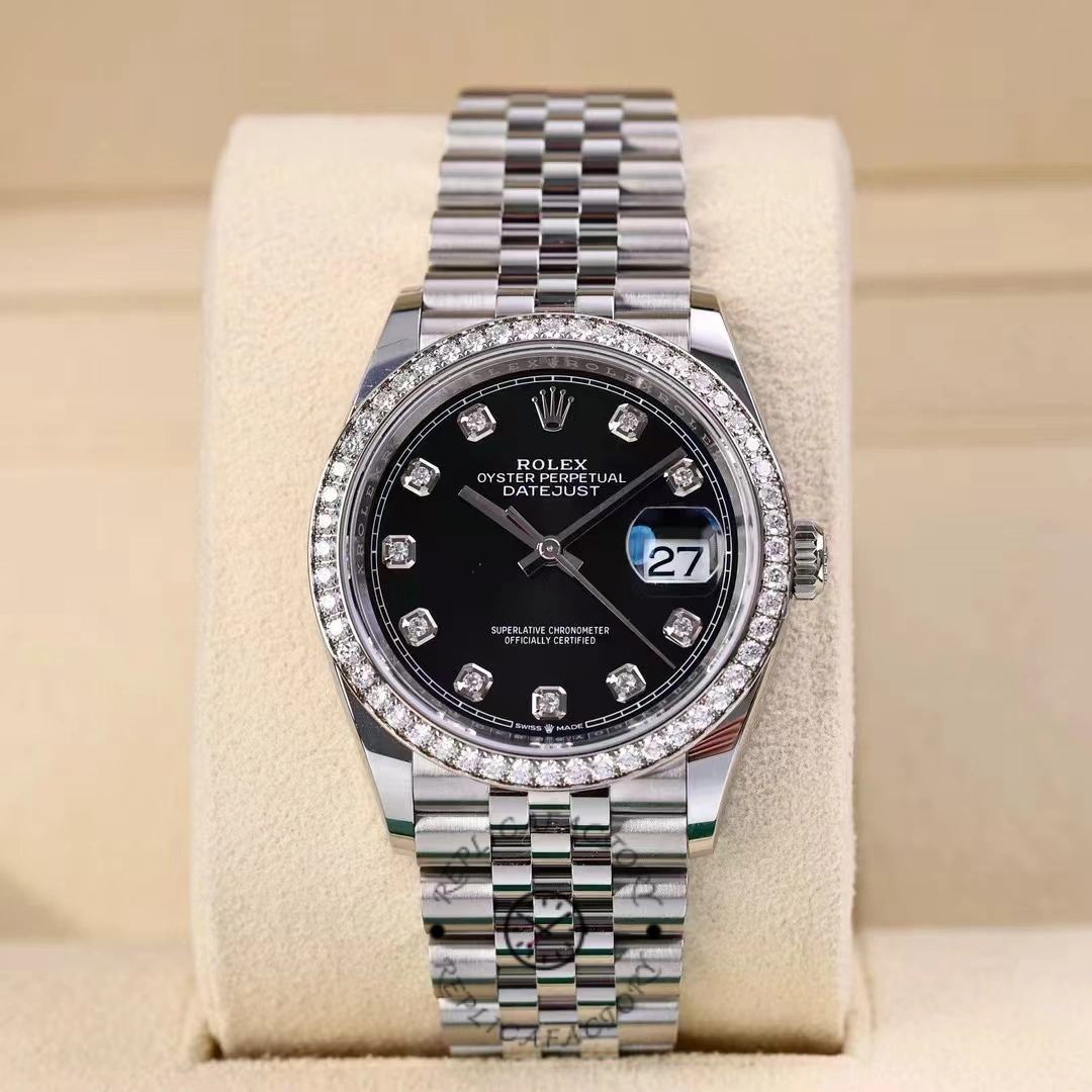 Rolex Datejust Stainless Steel 126284RBR 0019 Black Diamond Jubilee - Replica Factory