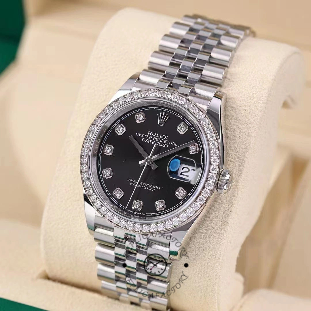 Rolex Datejust Stainless Steel 126284RBR 0019 Black Diamond Jubilee - Replica Factory