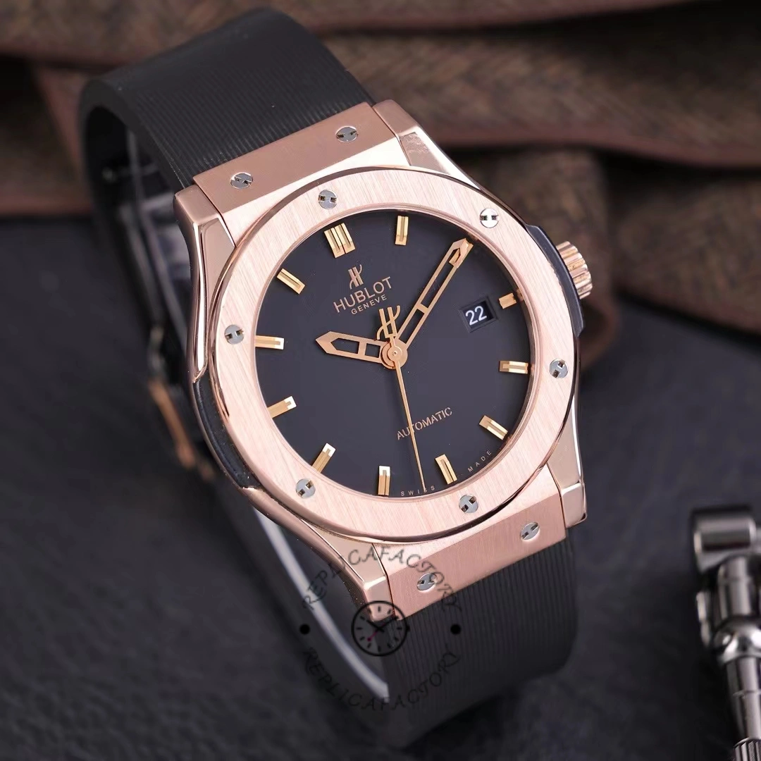 Another angled view of the Hublot Classic Fusion King Gold watch 542.OX.1181.RX, showing the bezel screws and markers.