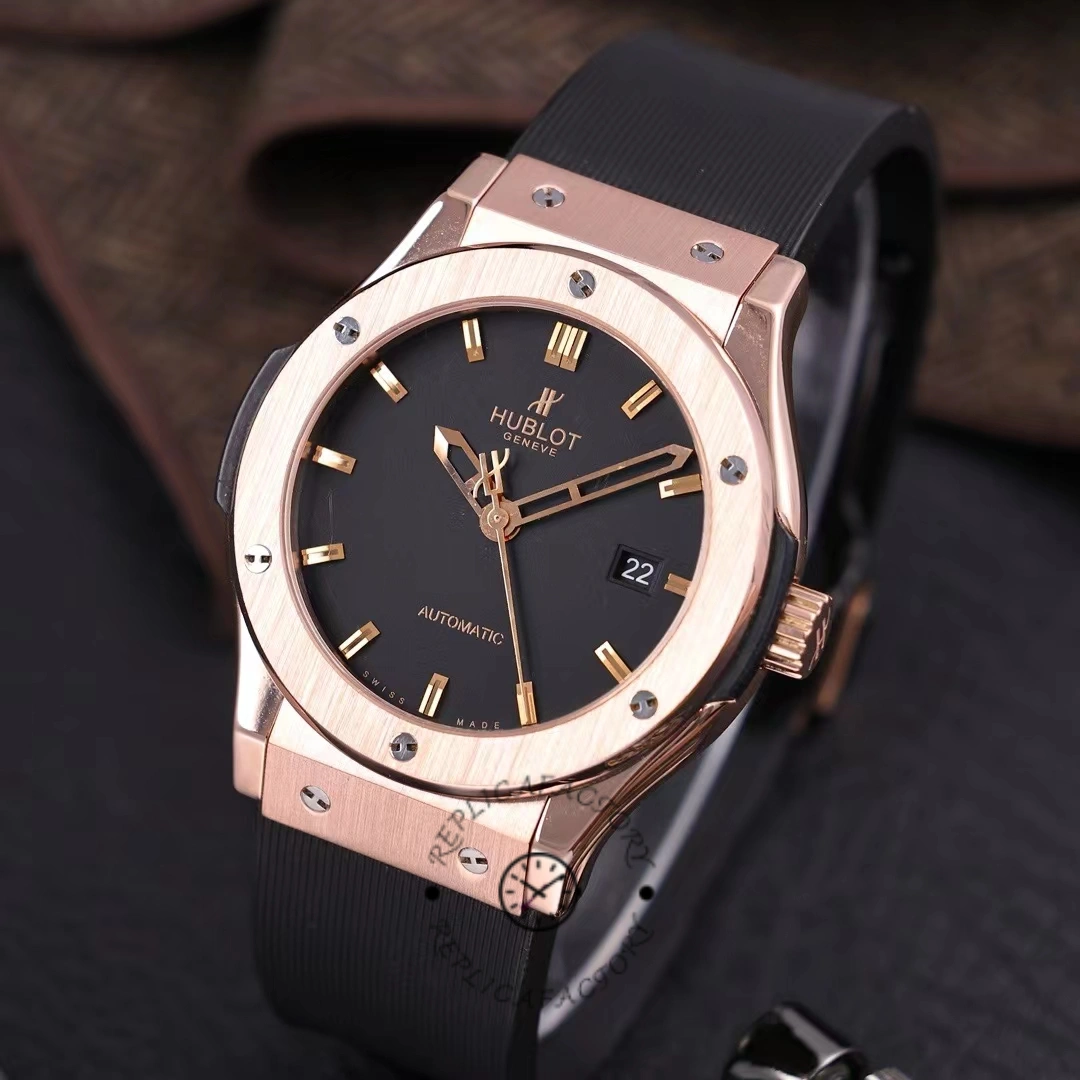 Angled dial view of the Hublot Classic Fusion King Gold 542.OX.1181.RX, showing bezel screws and markers.