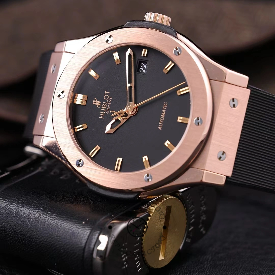 Side profile of the Hublot Classic Fusion King Gold 542.OX.1181.RX, showing the bezel screws and strap.