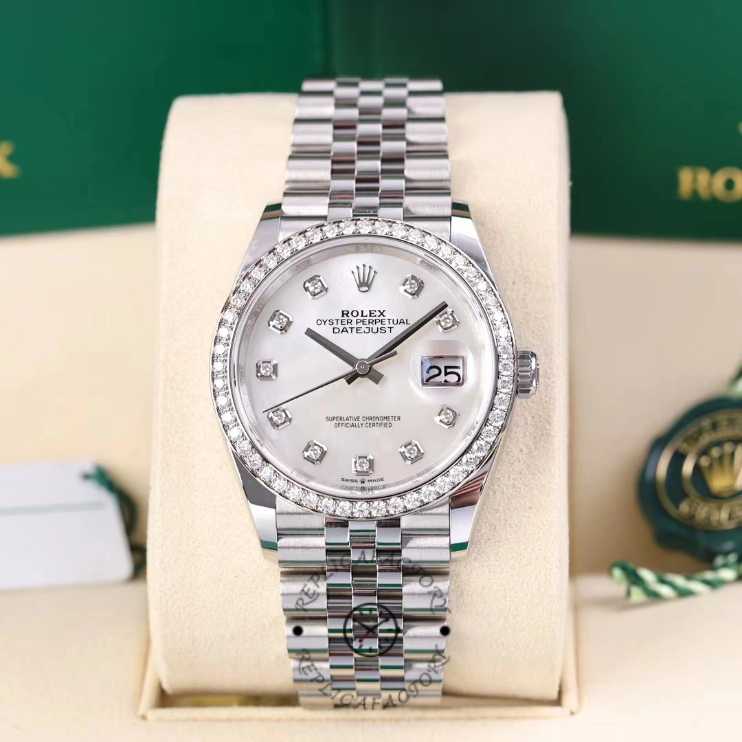 Rolex Datejust 178384 White Mother Of Pearl Diamonds Dial 31MM Lady Replica Watch