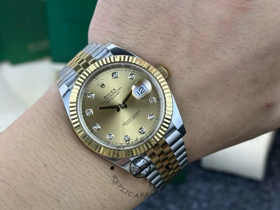 2022 Rolex Datejust Champagne Diamond Dial Two Tone M126333-0012
