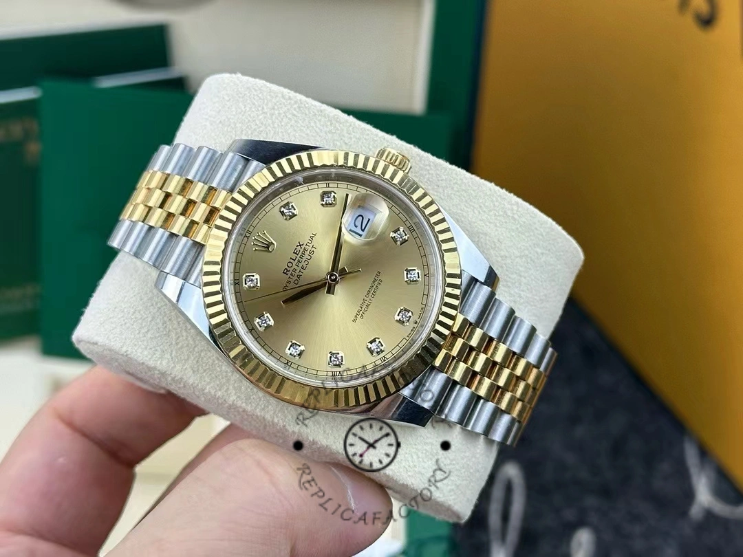2022 Rolex Datejust Champagne Diamond Dial Two Tone M126333-0012