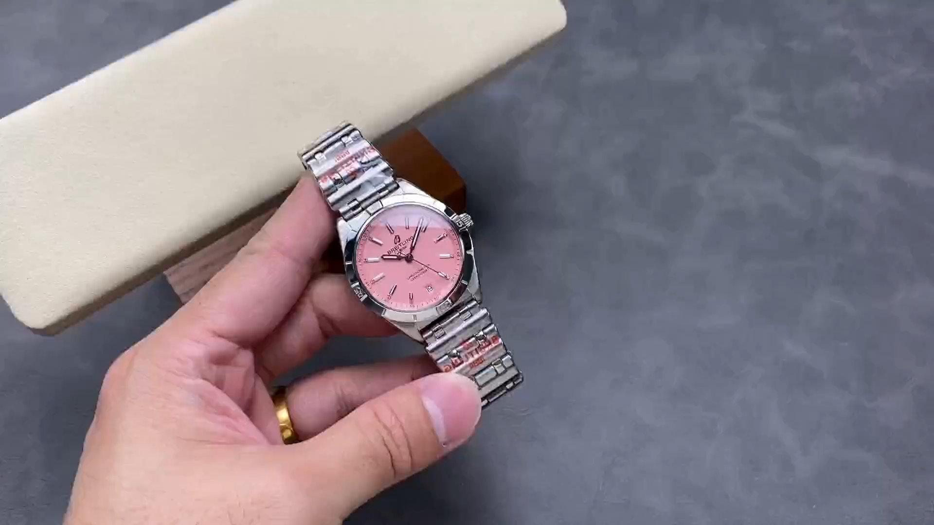 Breitling Chronomat 36mm Pink Dial A77310101K1A1 Replica