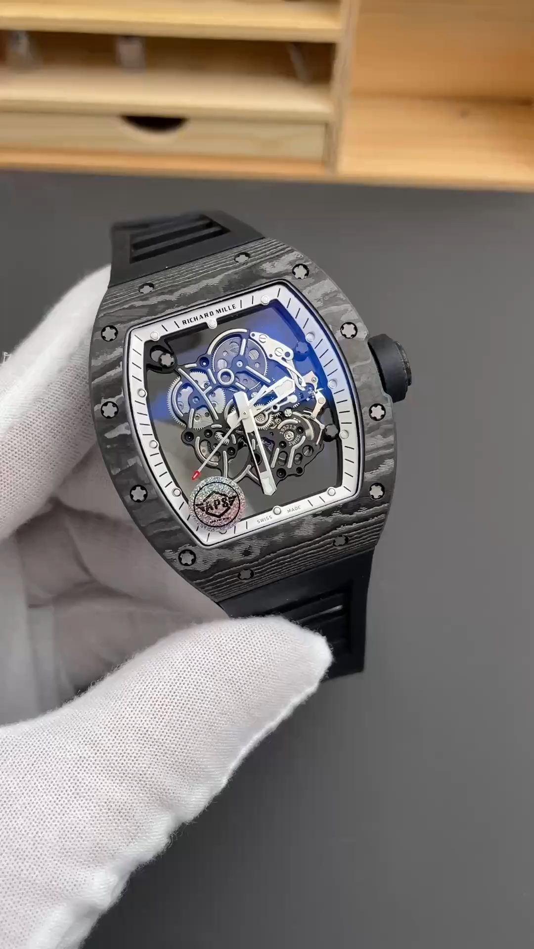 Richard Miller RM 055 RMUL2 NTPT Carbon Fiber Black & White