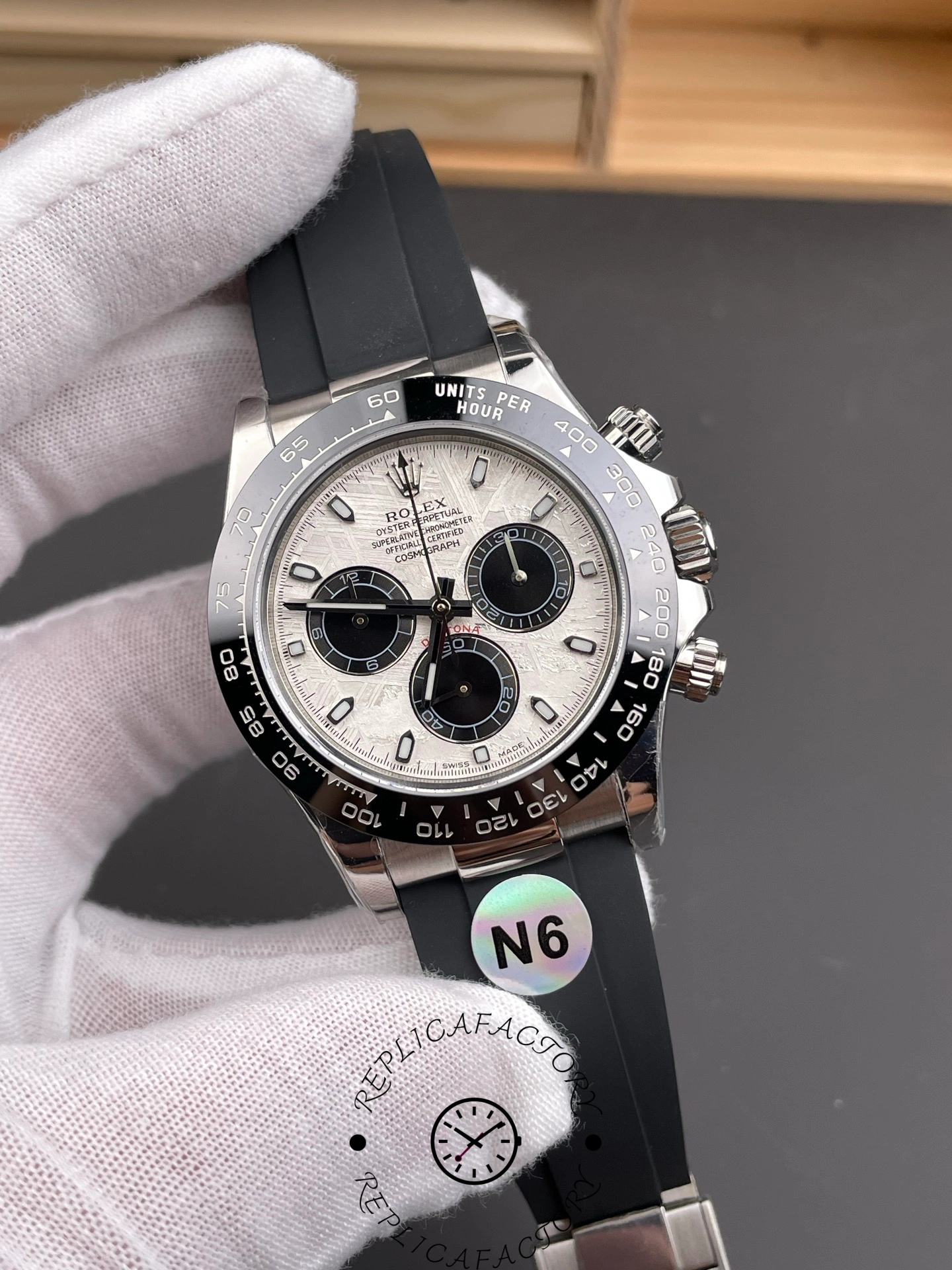 Rolex Daytona 126519LN 0007, angled front view highlighting dial details.