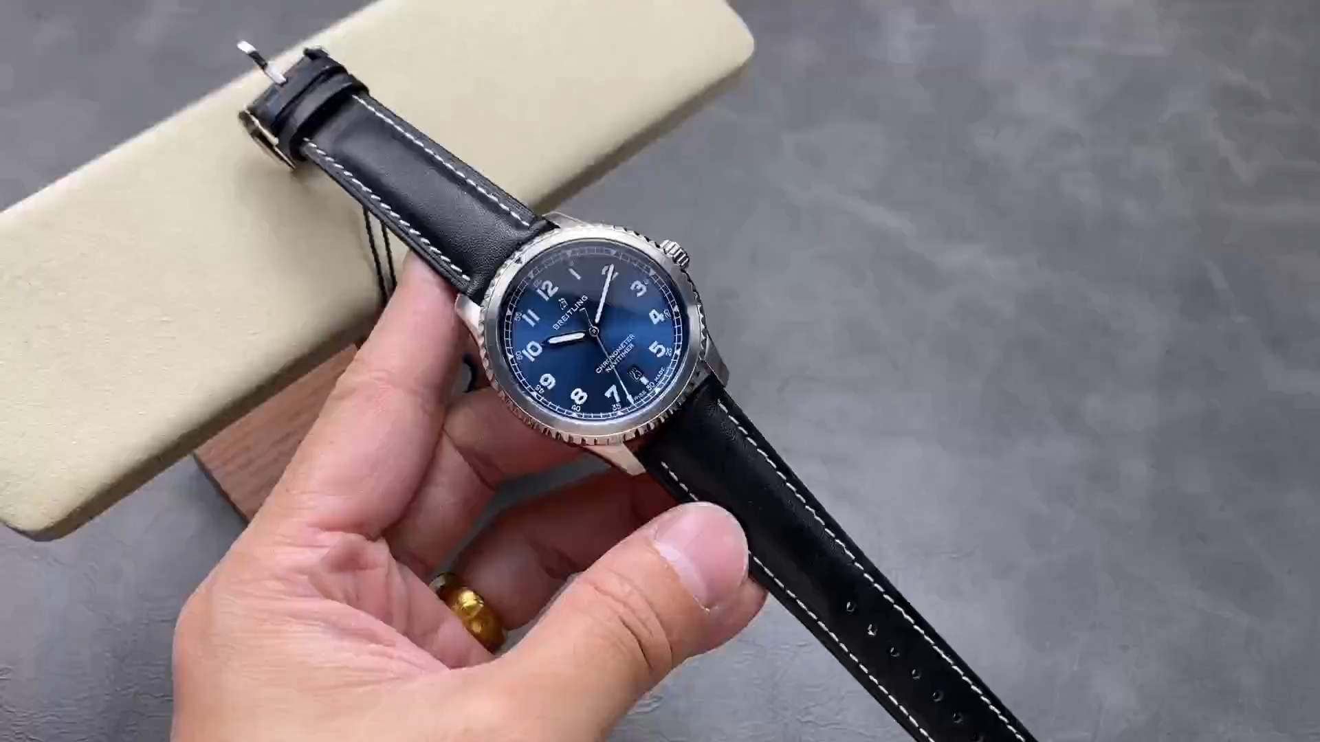 Breitling Navitimer 8 Automatic 41 A17314101C1X2 Black Leather Band 1:1 Clone Men's Watch