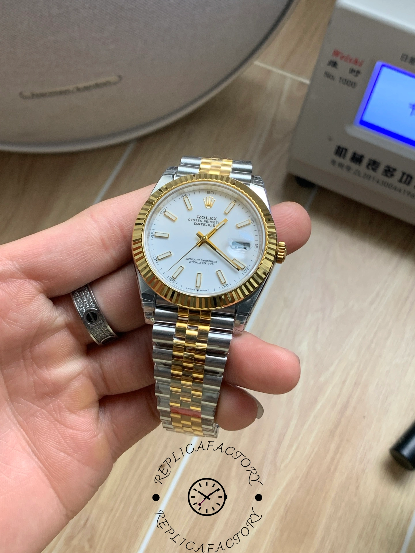 Rolex Datejust 126333 0016 White Index Jubilee 41mm Two Tone Steel
