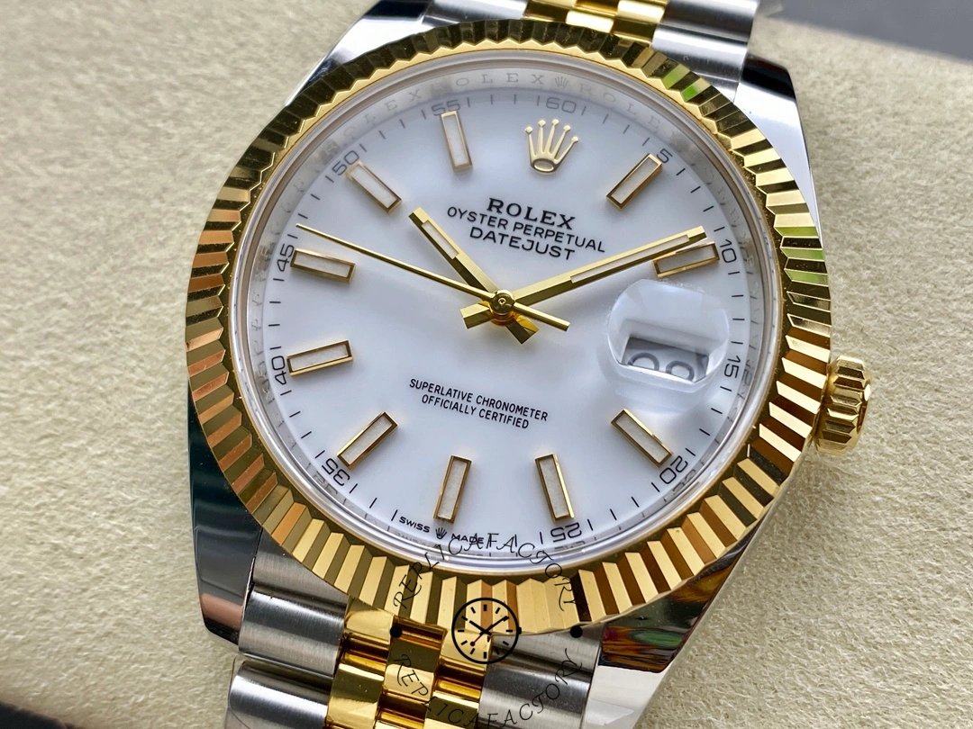 Rolex Datejust 126333 0016 White Index Jubilee 41mm Two Tone Steel