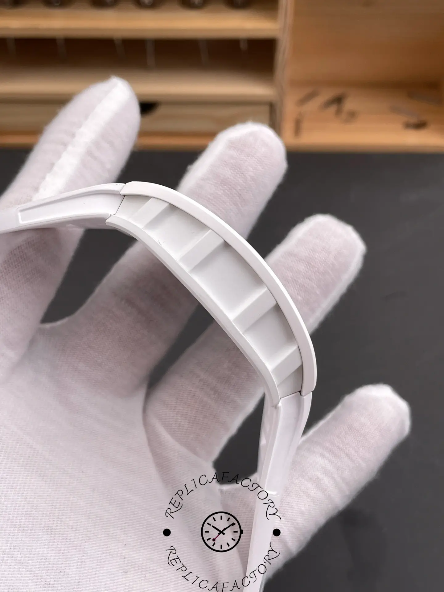 Richard Miller RM 055 RMUL2 NTPT Carbon Fiber Black Mark White Rubber Strap - Replica Factory