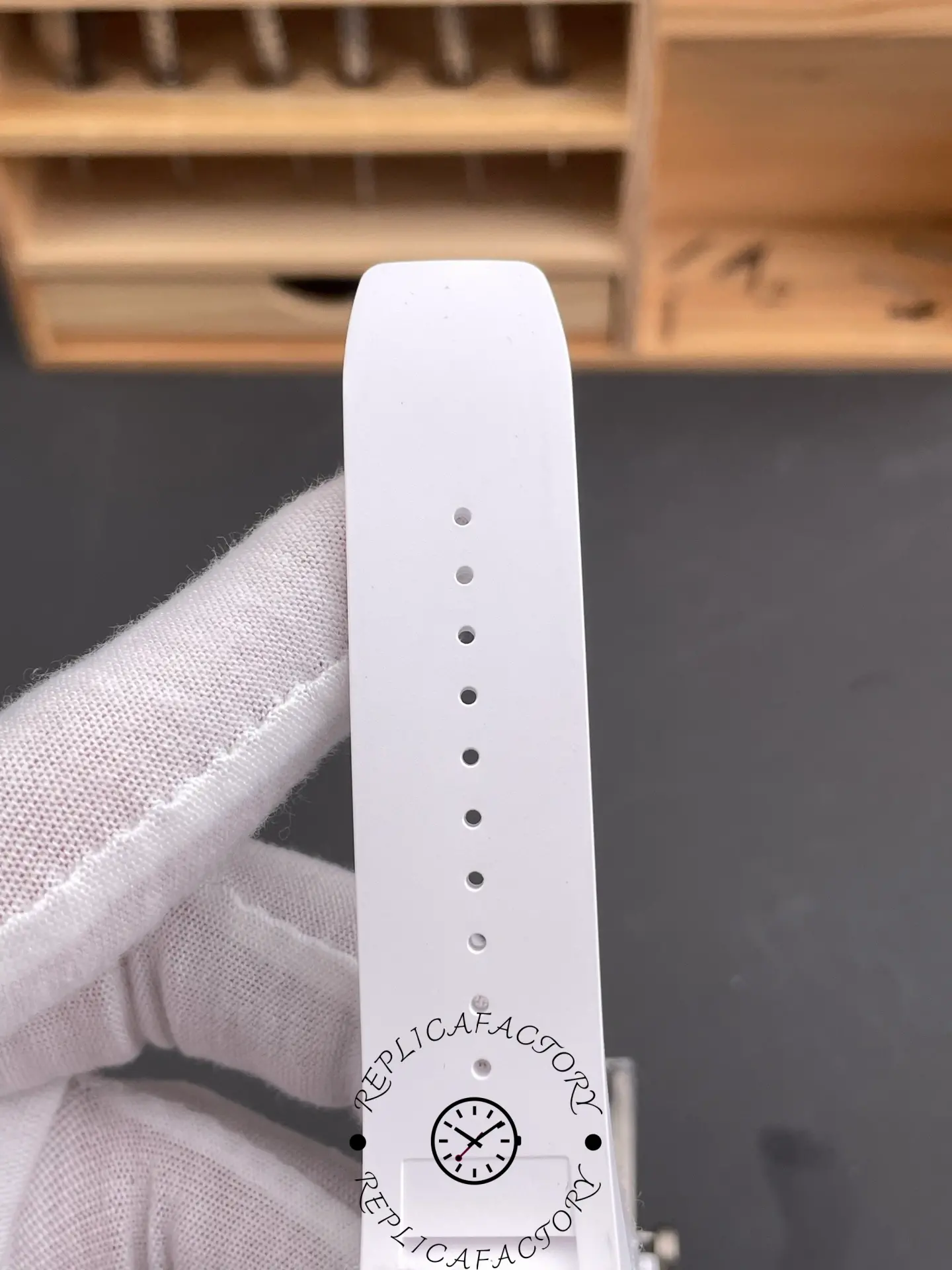 Richard Miller RM 055 RMUL2 NTPT Carbon Fiber Black Mark White Rubber Strap - Replica Factory