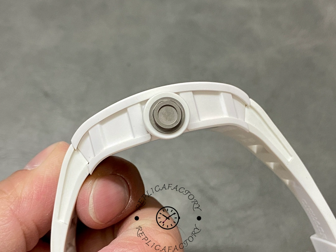 Richard Miller RM 055 RMUL2 NTPT Carbon Fiber Black Mark White Rubber Strap - Replica Factory