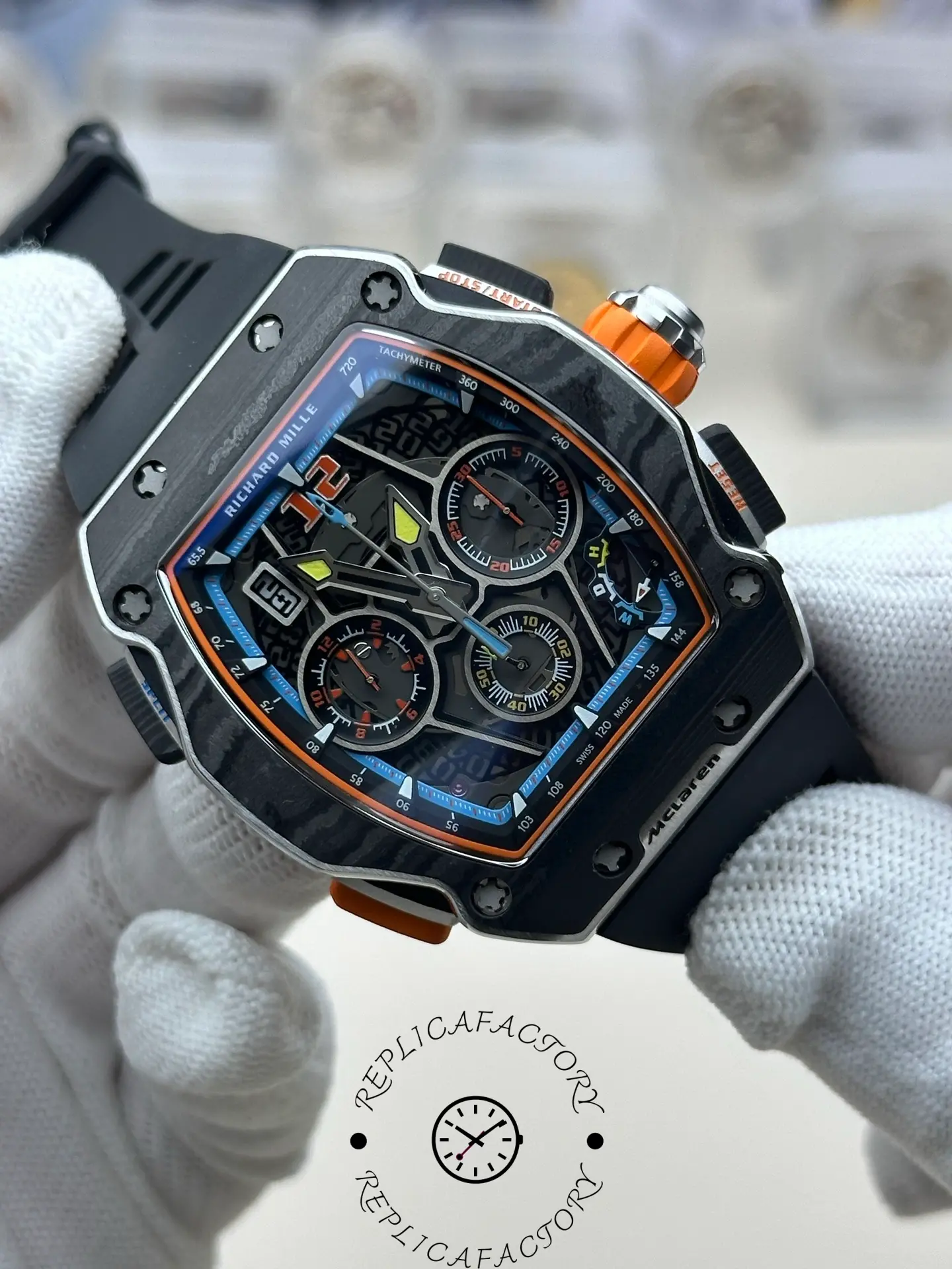 Replica Richard Mille Automatic Winding Split seconds Chronograph Carbon RM 65 01 - Replica Factory