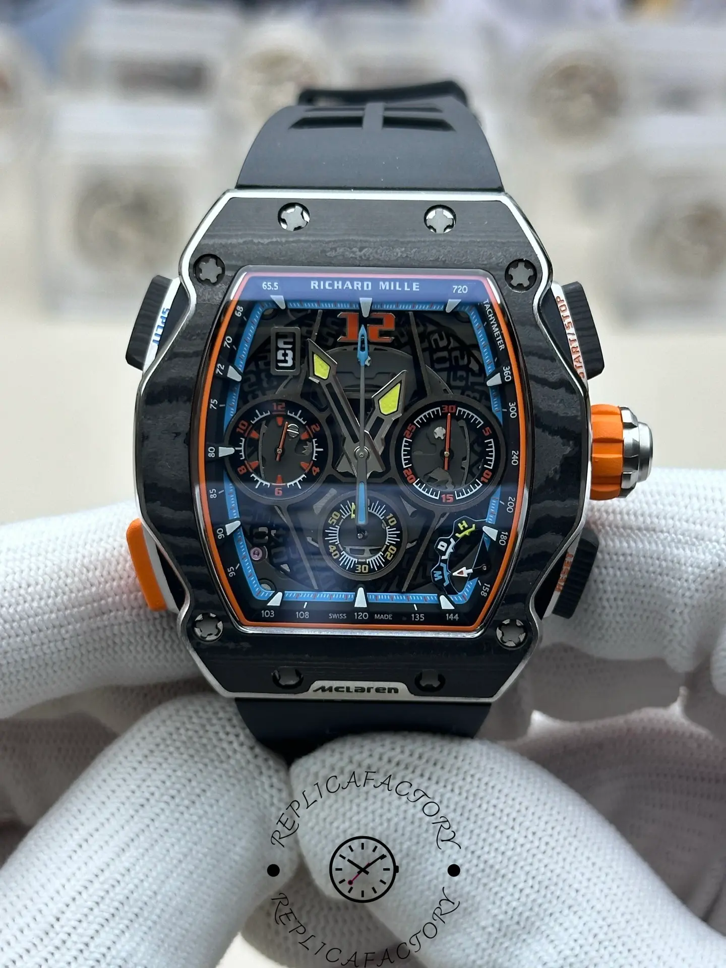 Replica Richard Mille Automatic Winding Split seconds Chronograph Carbon RM 65 01 - Replica Factory