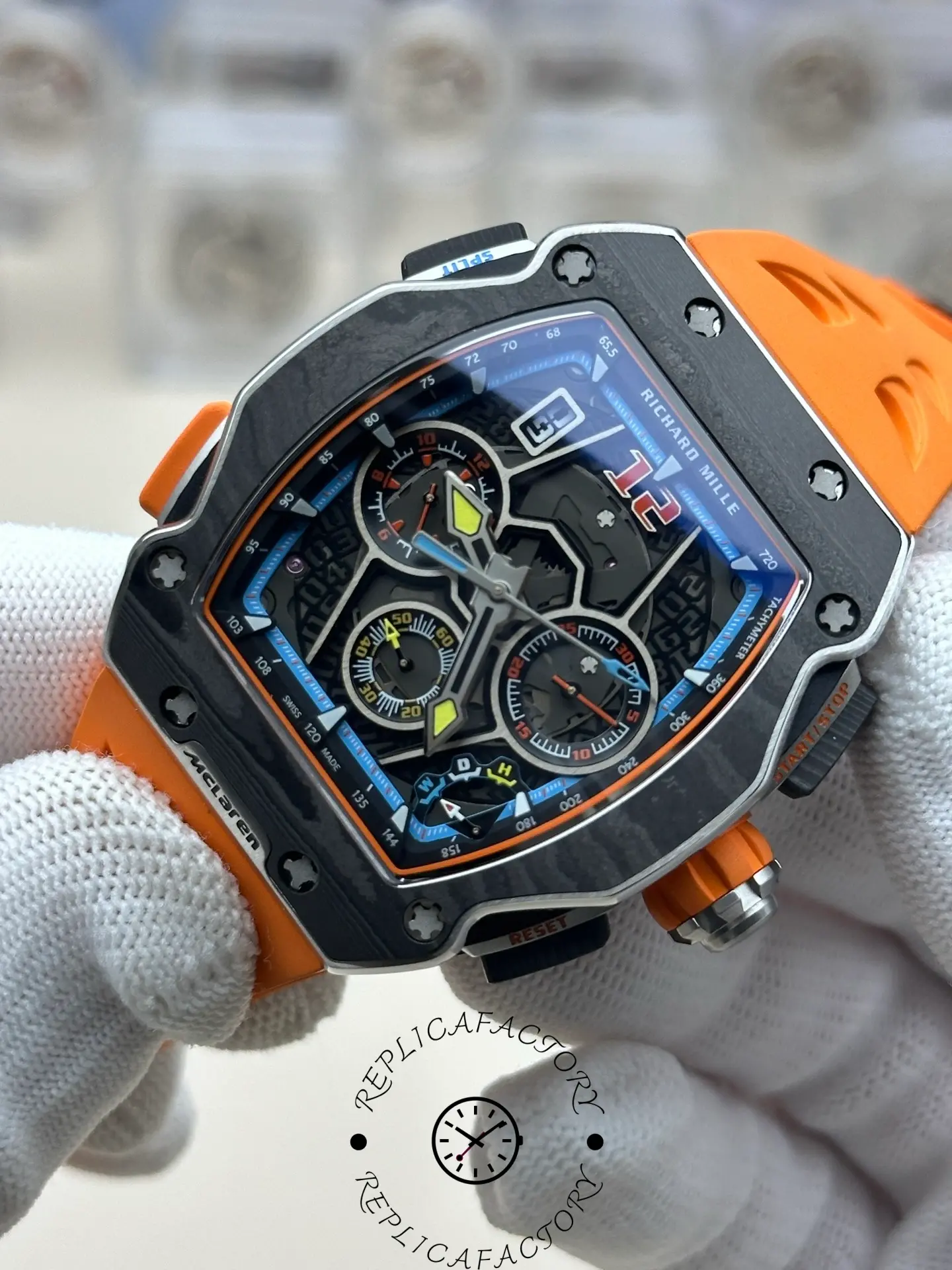 Replica Richard Mille RM 65 01 Automatic Split Seconds Orange Strap - Replica Factory