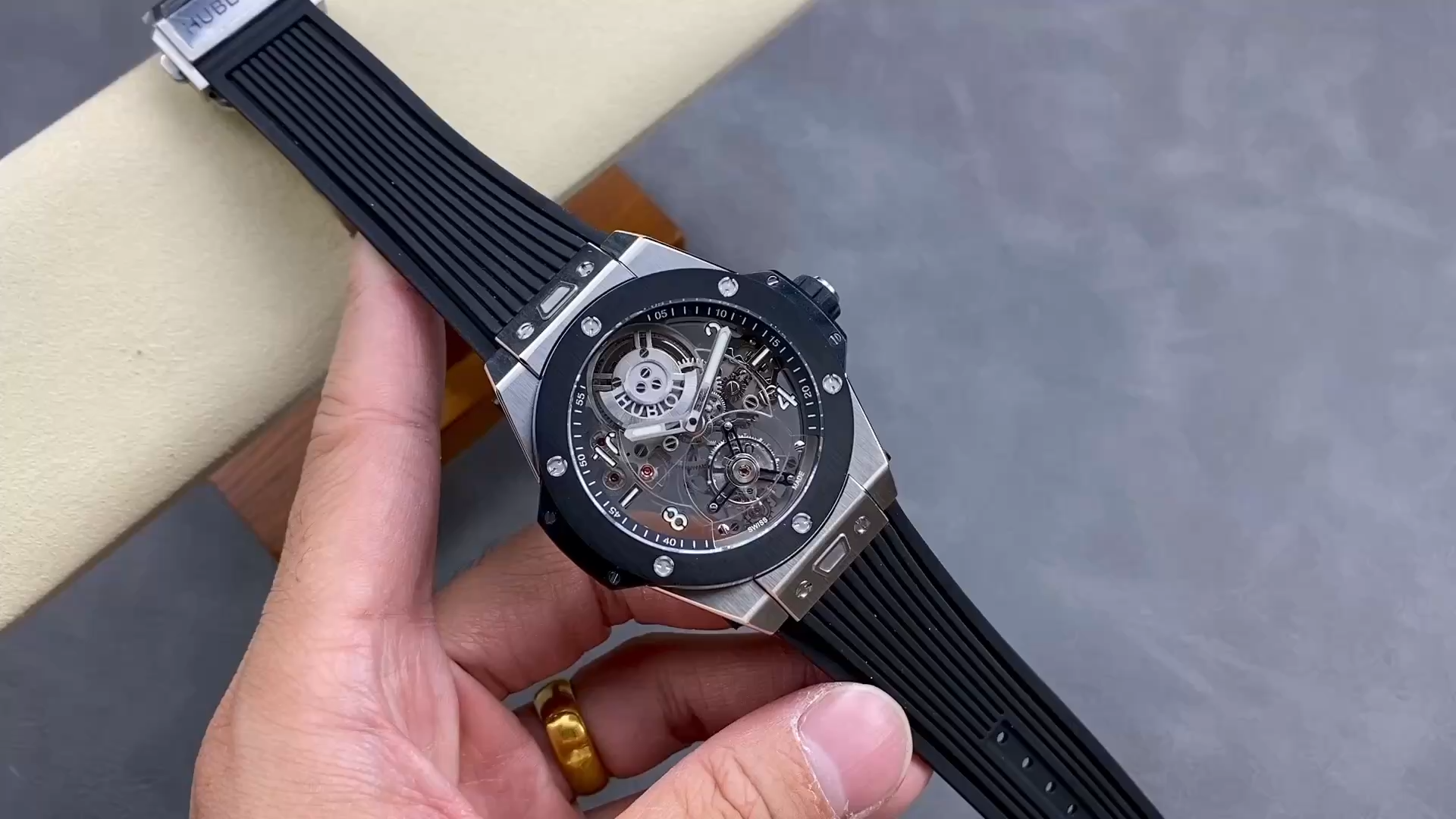 Clone Hublot Big Bang Tourbillon 45mm Black Magic - Replica Factory