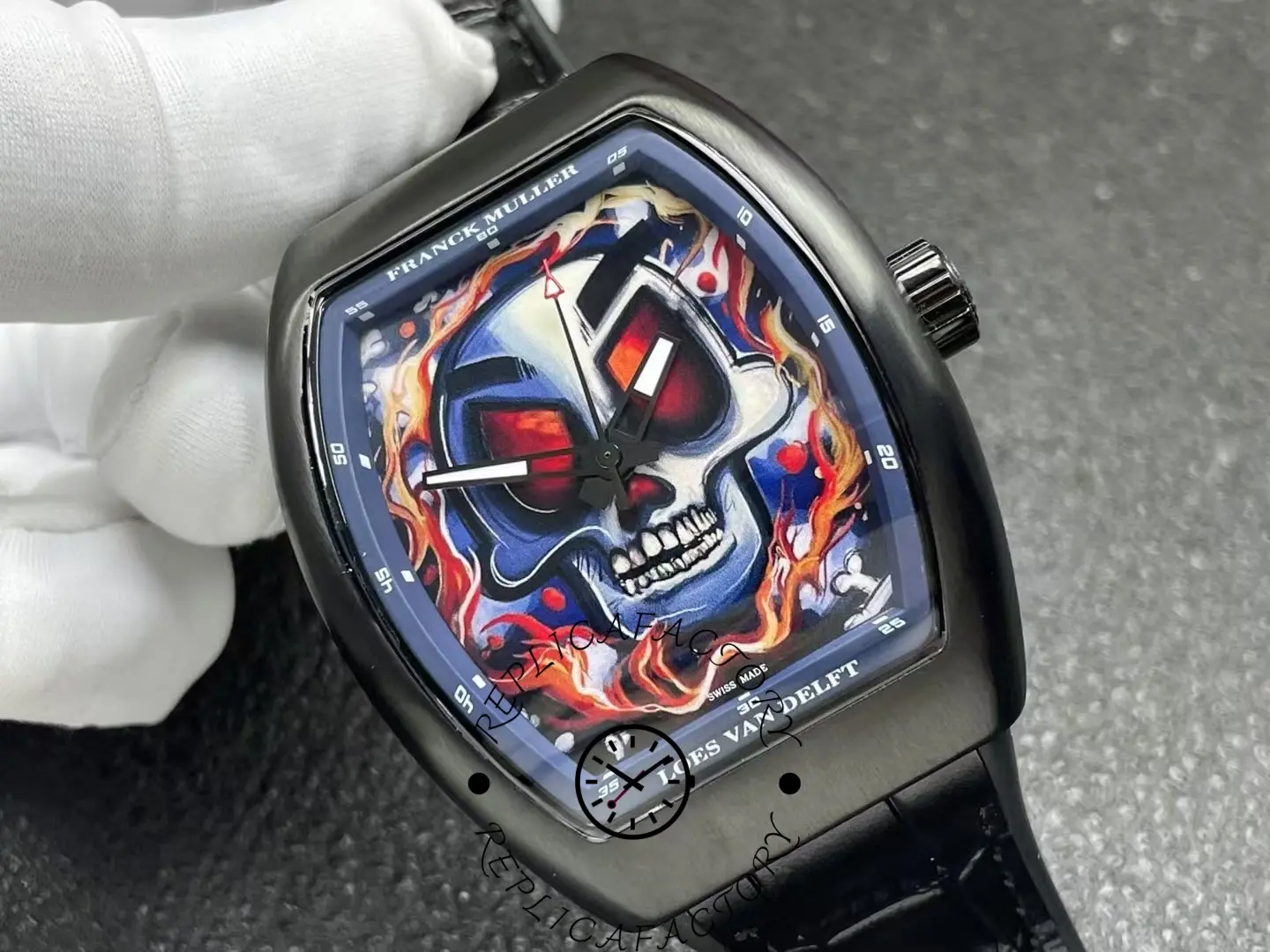 Franck Muller V43-SC-LVD-SKULLY TT Replica Vanguard Skully Watch - Replica Factory
