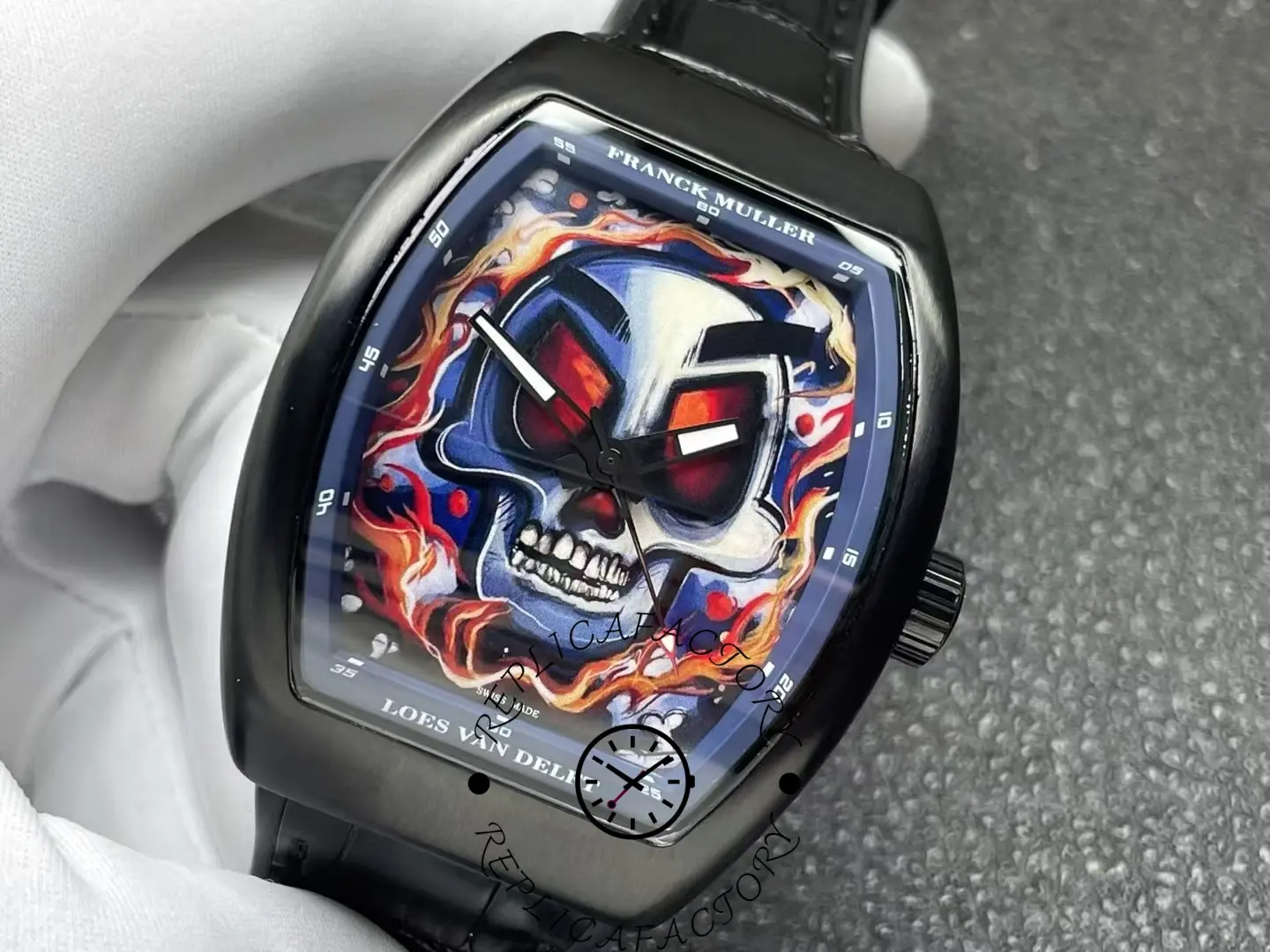 Franck Muller V43-SC-LVD-SKULLY TT Replica Vanguard Skully Watch - Replica Factory