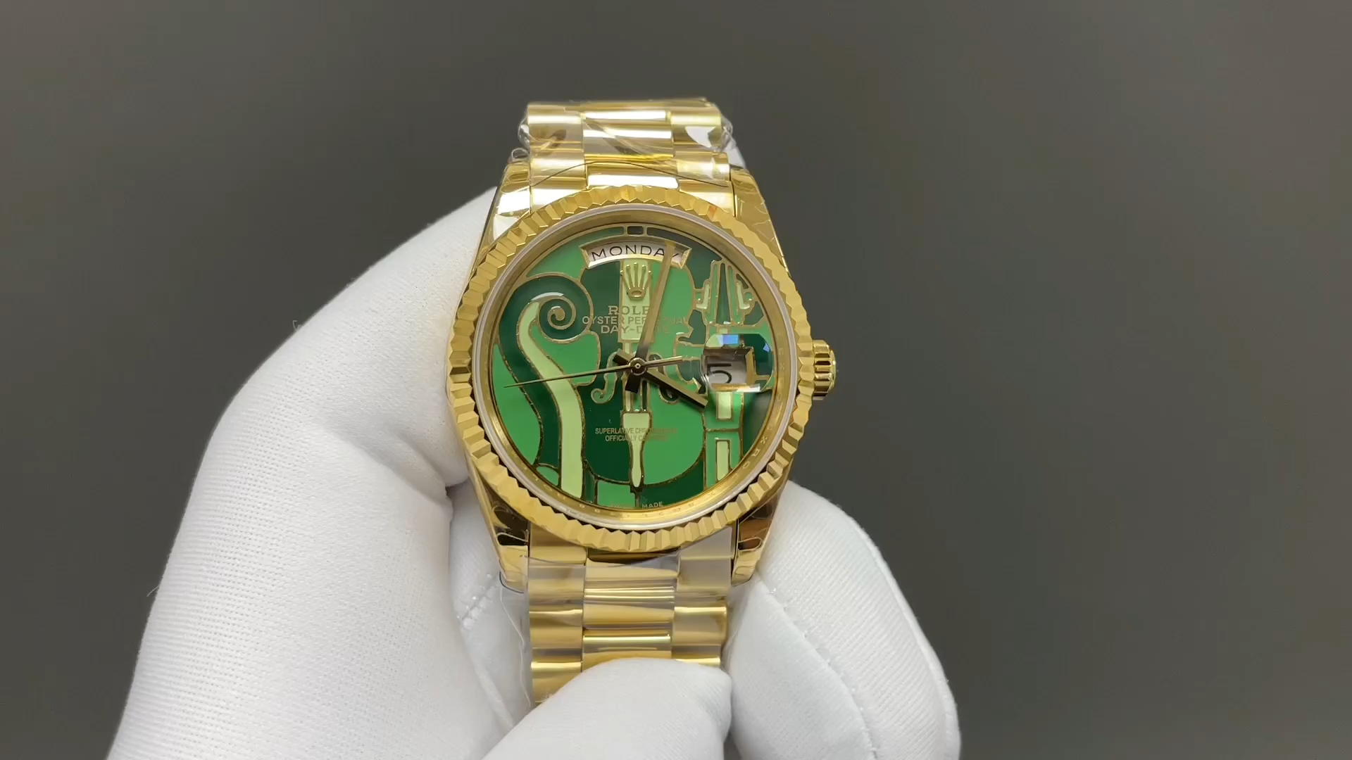 Rolex Day-Date 128238-VIO 36 Green Dial 1:1 Clone Watch - Replica Factory