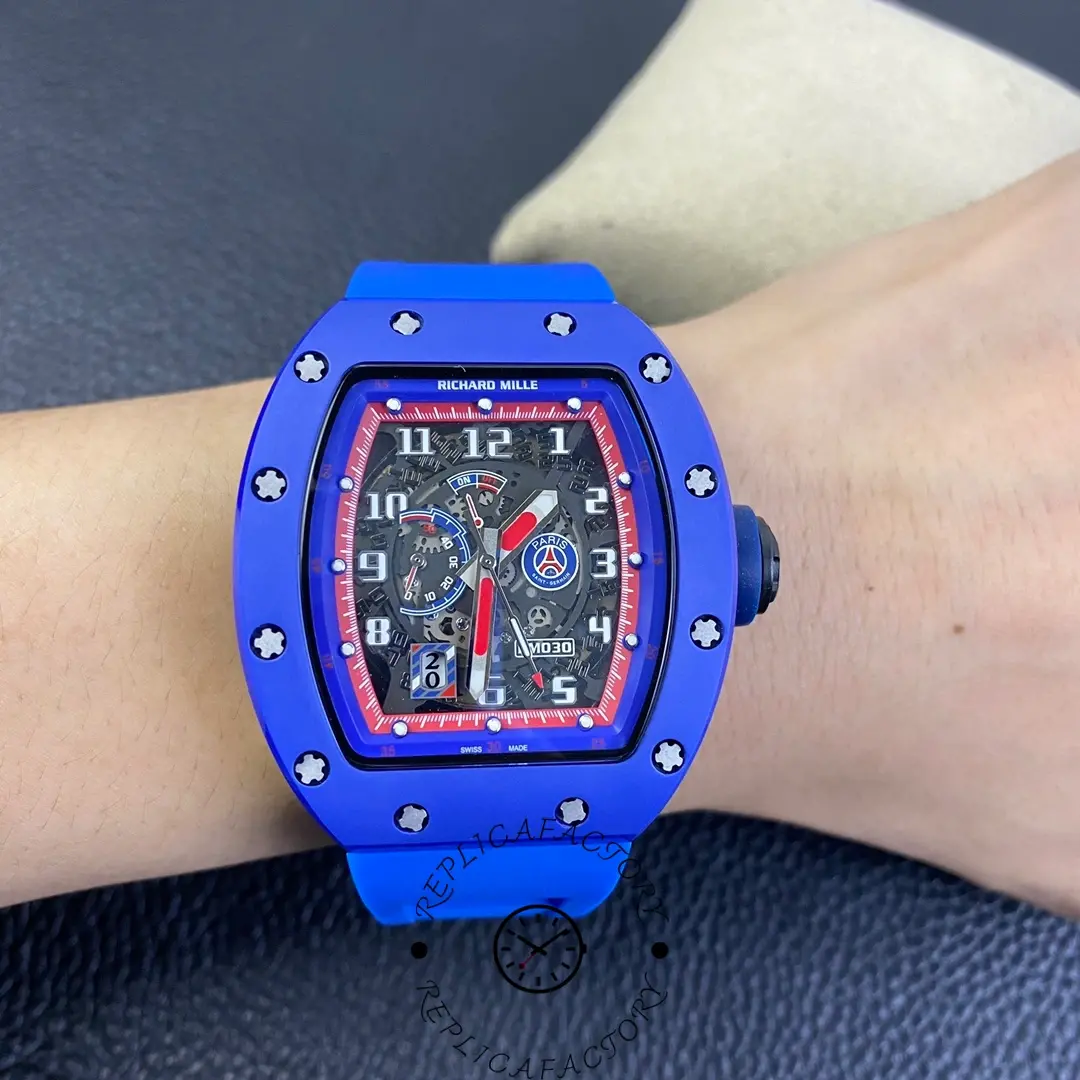 Richard Mille RM 030 PSG 1:1 Clone Blue Ceramic Watch - Replica Factory