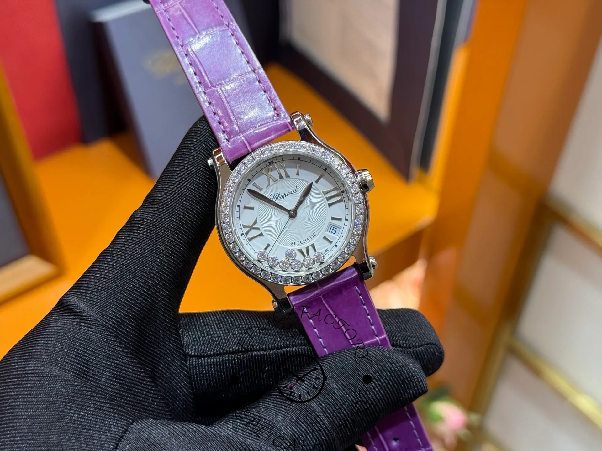 Chopard 274808 Happy Sport 1:1 Clone Diamond Ladies Watch - Replica Factory