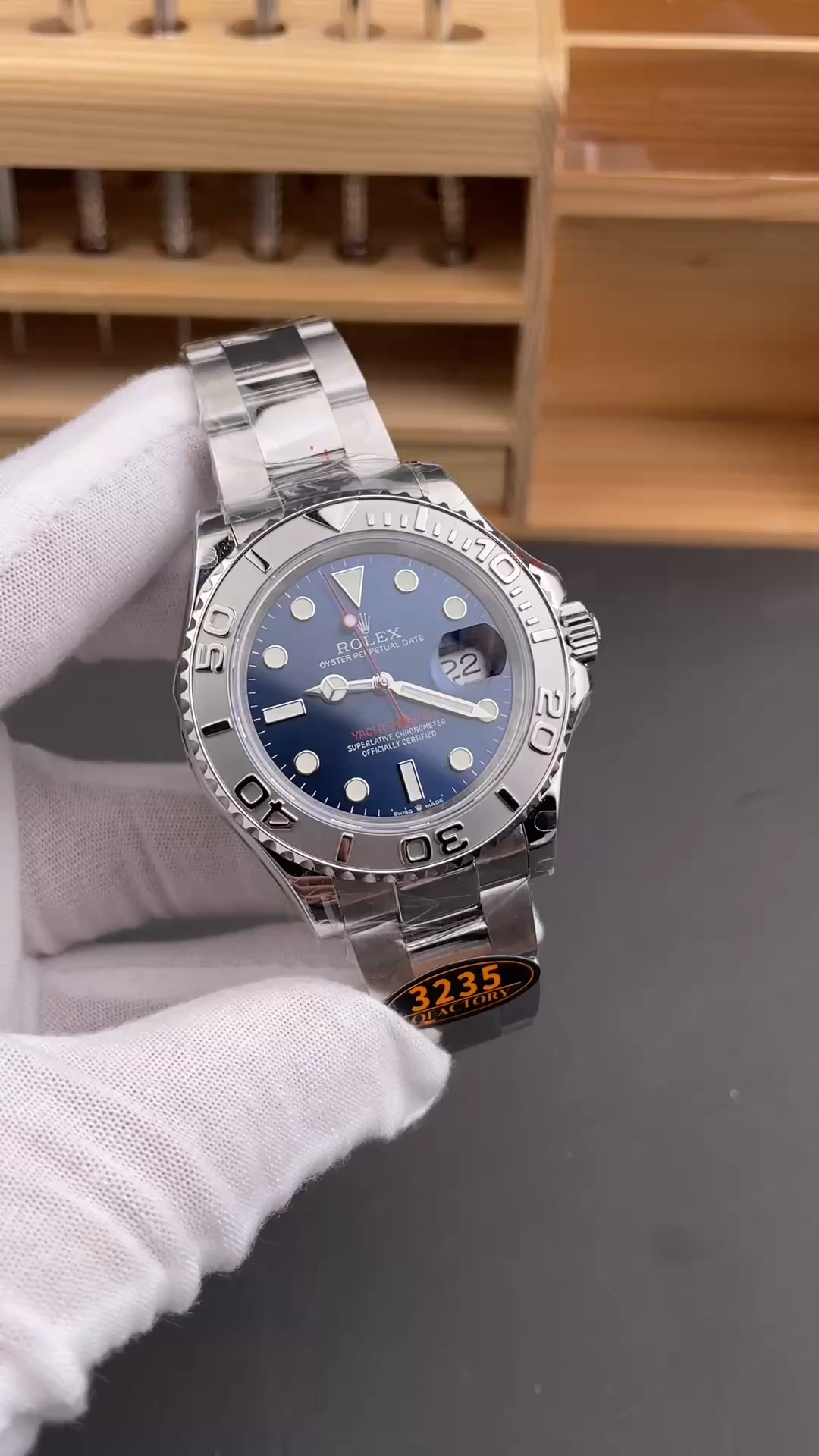 Rolex Yacht-Master 126622 Platinum Bezel Blue Dial 40MM Mens Replica Watch - Video