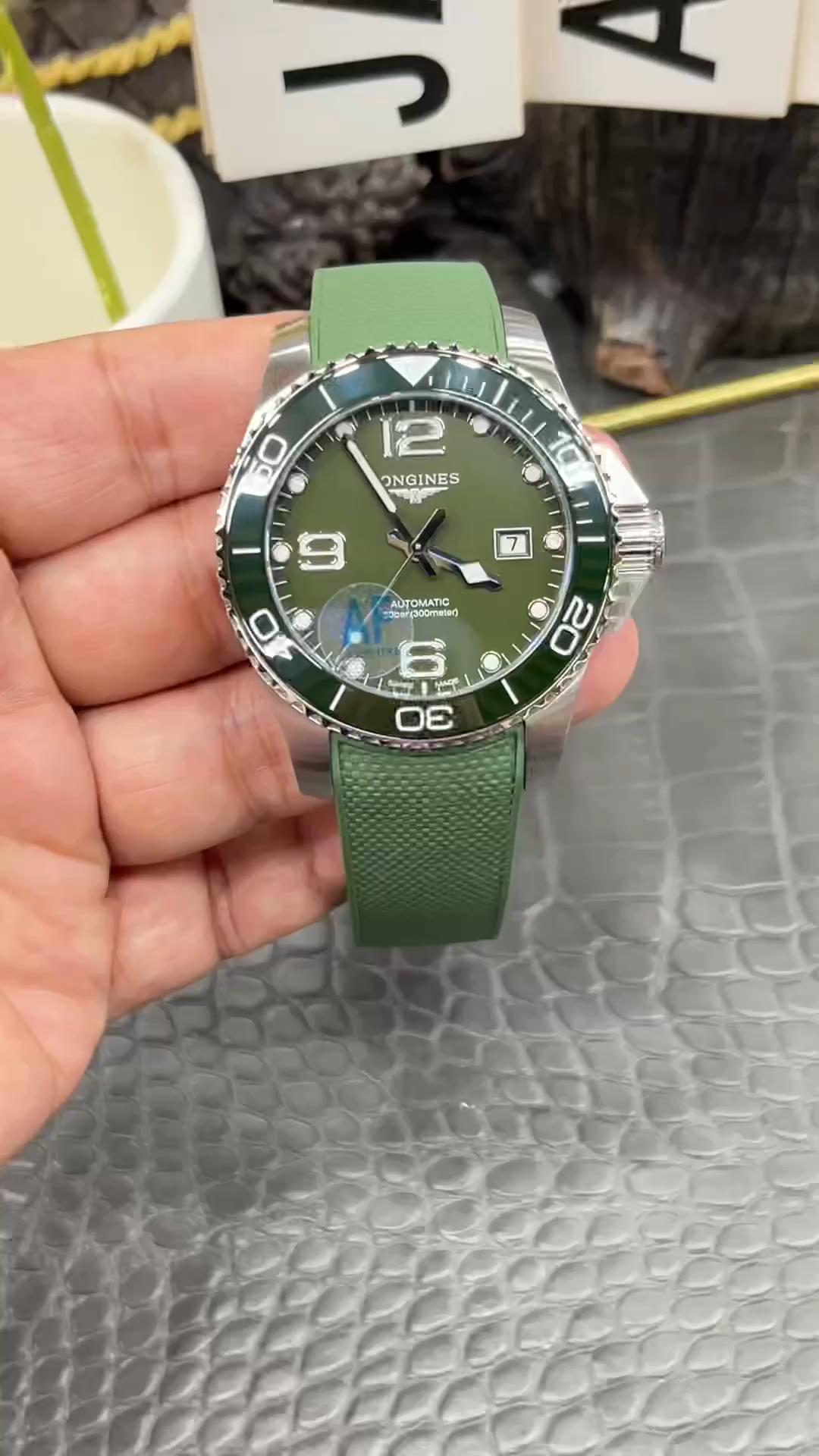 Best Longines HydroConquest Replica L3.782.4.06.9 43mm Green Ceramic