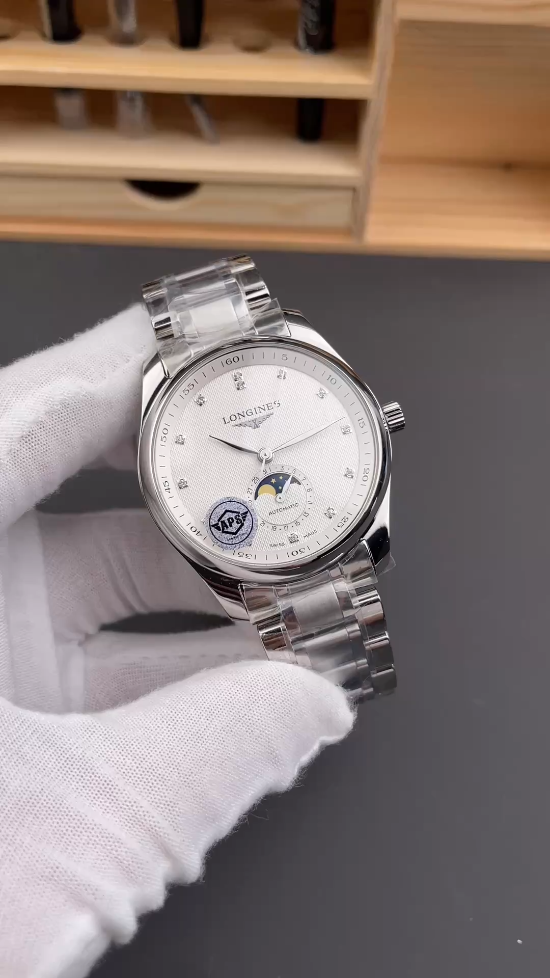 Longines L2.919.4.77.6 Master Collection Replica White Dial Moonphase Diamonds