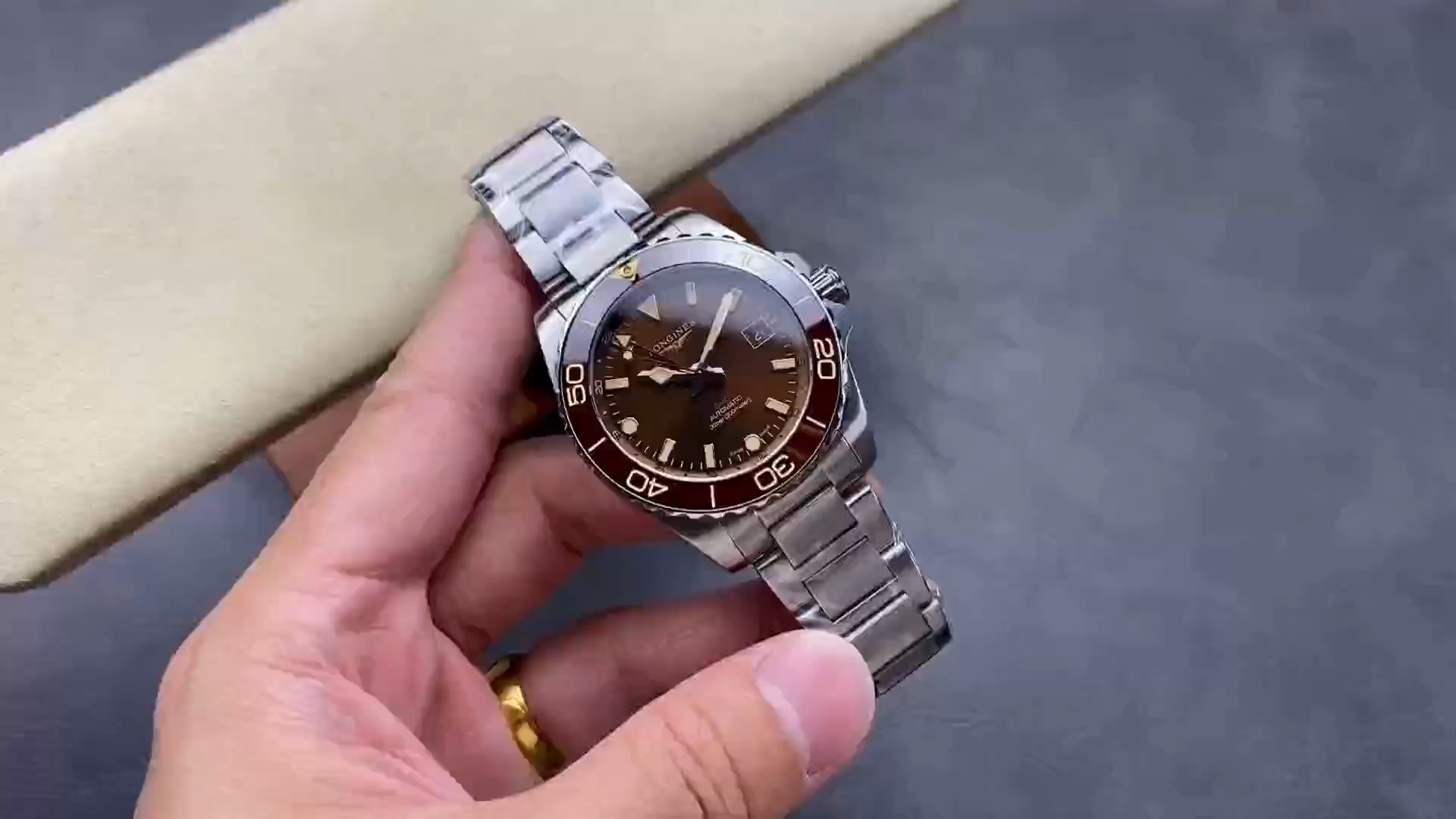 Longines 1:1 Clone HydroConquest GMT 41 Automatic L3.790.4.66.6 Brown Dial - Video