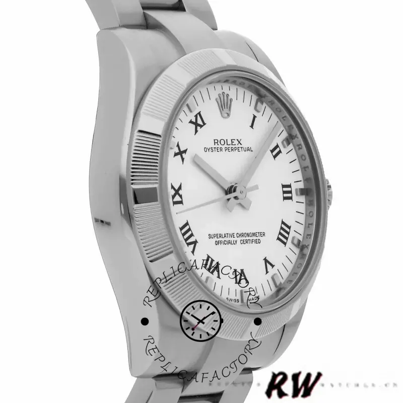 Rolex Oyster Perpetual 177210, side view showing case profile and smooth bezel.