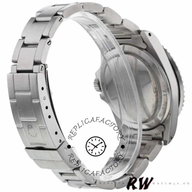 Rolex Submariner 5513 rear angle, showing caseback and bracelet underside in steel.