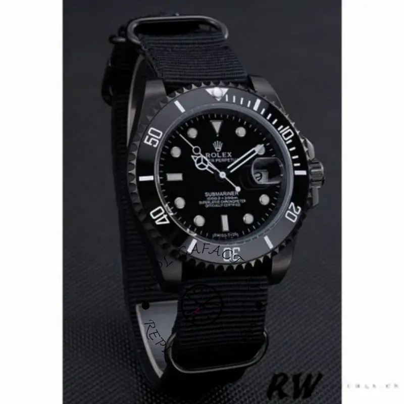 Rolex Submariner 622006 angled wrist-style shot, showing the nylon strap texture and bezel scale.