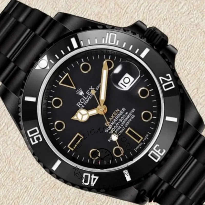 Rolex Submariner 116610, angled dial view showing bezel scale and date window.