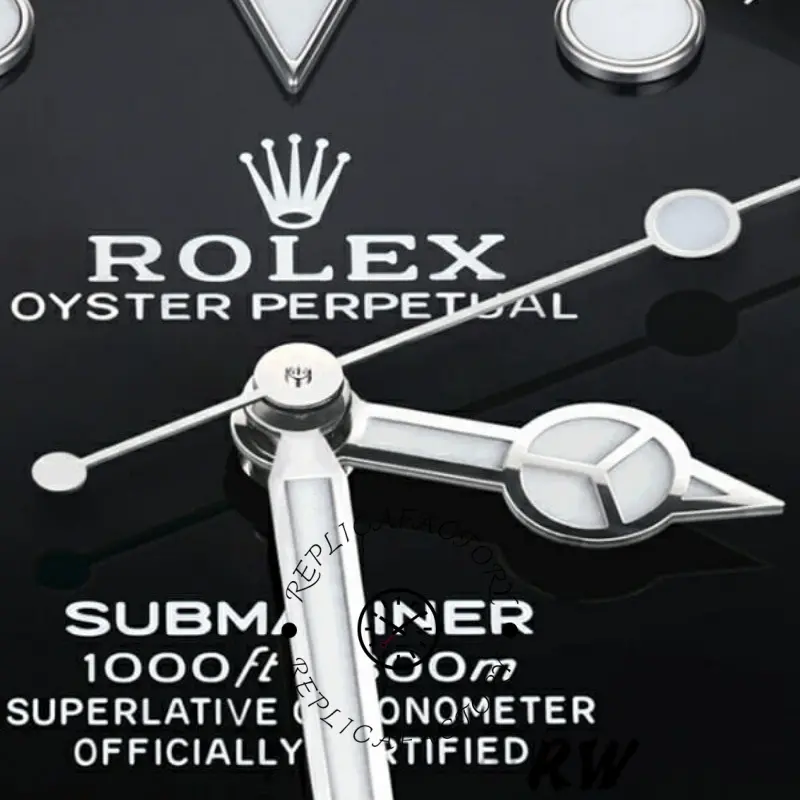 Rolex Submariner 126610LN, dial text close-up showing “Oyster Perpetual” and “Submariner”.
