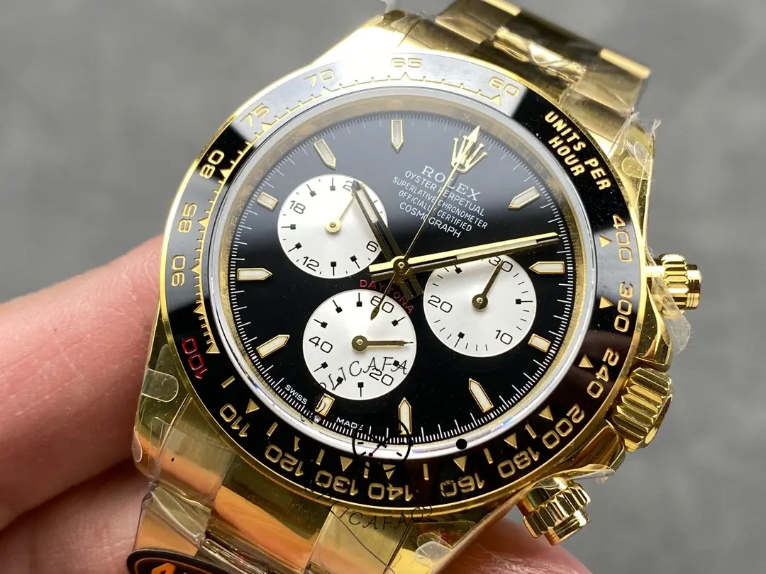 Rolex Daytona 126528LN-0001, tight dial close-up showing markers, hands, and subdials.