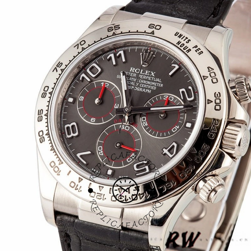RW render angled view of the Rolex Cosmograph Daytona 116519 40mm showing gray dial and bezel scale.