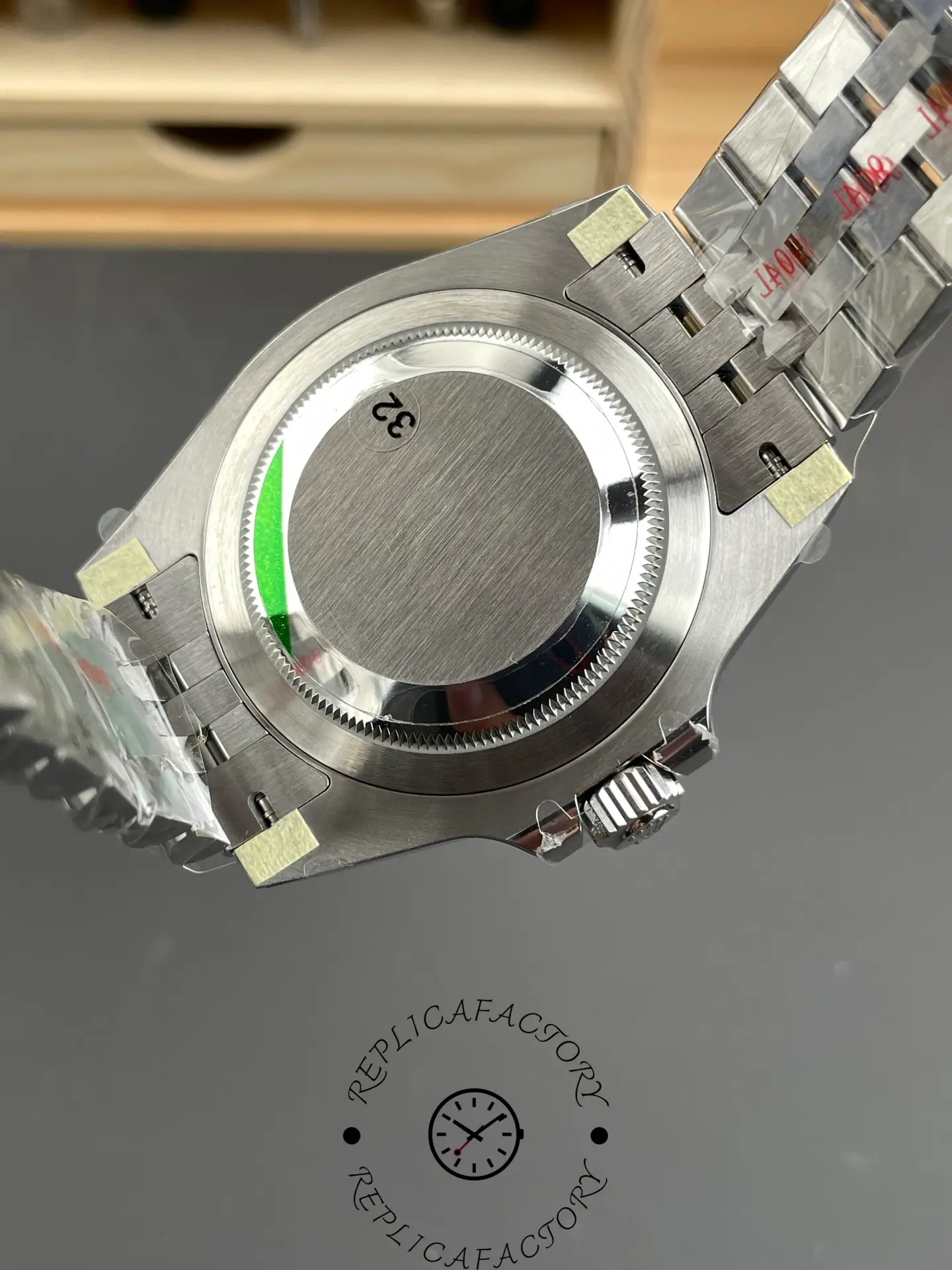 VSF Rolex GMT-Master II 126710BLNR caseback view showing brushed steel back and lugs.