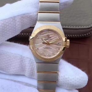Replica Omega Constellation Double Eagle Lady Yellow Mother-Of-Pearl Dial 27MM 3S Factory