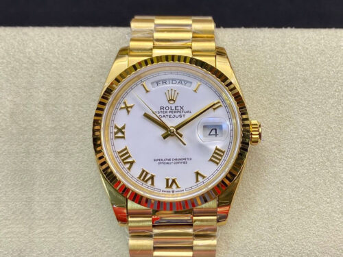 Replica Rolex Day-Date M128238 EW Factory White Dial Roman Time Scale