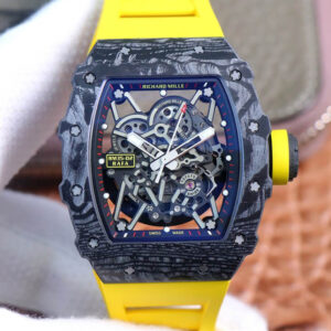 Replica Richard Mille RM35-02 ZF Factory Yellow Rubber Strap